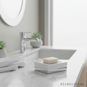Portasapone in porcellana Spirella 'Roma' bianco, 4,5 x 8,0 x 12,0 cm - Product Image 3