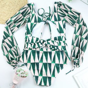 Цельный купальник с длинным рукавом, женские купальники, сексуальные бикини - Product Image 5