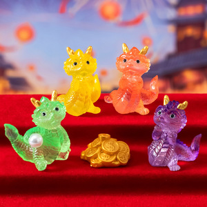 Mini Muñeco de Dragón Translúcido para el Año Nuevo Chino 2024, Lindo y Realista, Decoración para el Hogar, Auto o Escritorio, Dragón de Feng Shui - Product Image 3