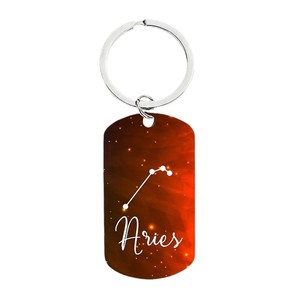 <span class=keywords><strong>Portachiavi</strong></span> con Segno Zodiacale e Design Costellazione Galattica, Ciondolo Astrologico in Acciaio Inossidabile per Donne e Uomini - Product Image 6