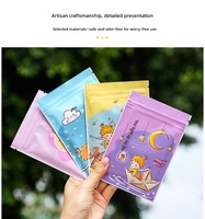Sacs refermables à fond plat avec fermeture éclair, motifs de dessins animés, pochettes de rangement mignonnes pour accessoires, emballage d'échantillons, scellage de collations et de denrées alimentaires