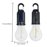 Lampes de camping LED portables à ampoule COB avec crochet, alimentées par énergie solaire de type C, éclairage de tente extérieur, 3 modes de luminosité