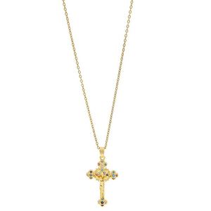 Collana Yugioh Team 24K collane incrociate personalizzate a strati Vintage bohémien pezzi di delicato oro autentico perline in ceramica oro Vancleefs - Product Image 4