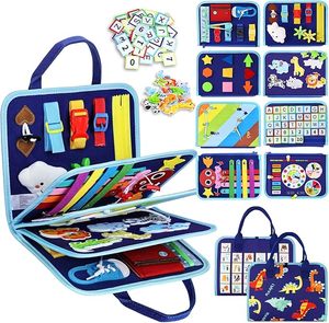 Tablero de Actividades Multifuncional de Fieltro con Temática de Dinosaurios para Niños, Libro de Actividades Montessori, Juguete Educativo con Certificación EN71, Regalo Educativo para Niños de 3 a 6 Años - Product Image 2