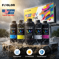 FCOLOR Tinta UV LED Berkualitas Tinggi 1000ml untuk Epson I3200 XP600 I1600 TX800 DX4 DX5 DX7 DX10 Printer Label Kristal Impression Tinta