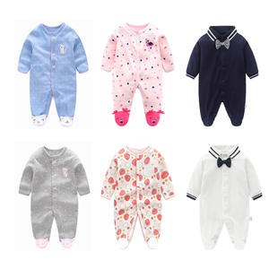 カスタム100%コットン長袖ベビーロンパース、足付きパジャマ、春冬用スリープウェア、カートゥーン柄ボタン留め - Product Image 2
