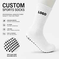 Chaussettes de football personnalisées avec logo OEM, antidérapantes, chaussettes de sport, chaussettes de football athlétiques avec grip en silicone, faible MOQ, vente en gros