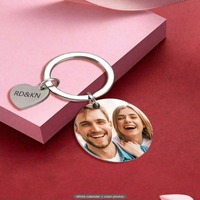 Porte-clés calendrier promotionnel pour le dropshipping, articles cadeaux pour petit ami, petite amie, gravure personnalisée, porte-clés calendrier en forme de cœur