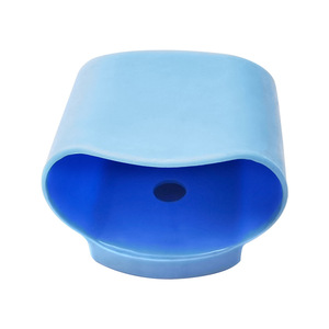 Coussinet de protection pour pieds en plastique, 30x60mm, côté incliné, antidérapant, housse pour pieds de meubles, bleu - Product Image 1