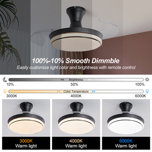 <span class=keywords><strong>Ventilateur</strong></span> de plafond décoratif LED moderne Y201 avec télécommande, <span class=keywords><strong>blanc</strong></span>, 39 pouces, <span class=keywords><strong>lustre</strong></span> rétractable invisible - Product Image 2