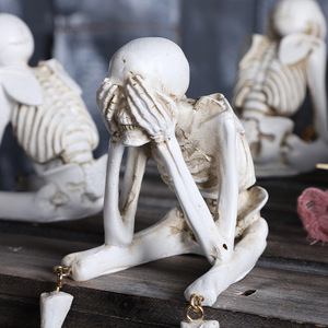 Figuras de Esqueletos de Resina, Estatuas Decorativas para Estantes, Adornos Espeluznantes para Mesa de Halloween, Decoración para Fiestas de Casas Encantadas, Regalo - Product Image 4