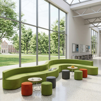 Ensemble de canapés modulaires encolureurs pour bibliothèque, avec coussins moelleux et bords arrondis sécurisés, pour maternelle, salle de jeux, salle d'attente, hall d'hôtel