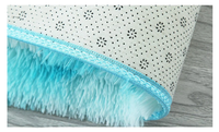 Ciel Bleu Long Cheveux Moelleux Tapis Salon Doux Shaggy Tapis Avec Support En Toile
