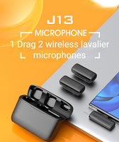 Mini Microphone Lavalier à double condensateur sans fil J13 Microphone en plastique pour téléphones IPhone/USB C Son équilibré pour l'enseignement en direct