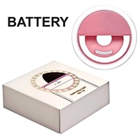 Mini Aro de Luz LED Redondo para Selfies, Transmisión en Vivo, Belleza, con Batería, Luz de Relleno para Cámara, Flash