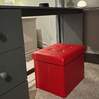 Pouf de rangement pliable en similicuir, repose-pieds, banc, tabouret pour la maison