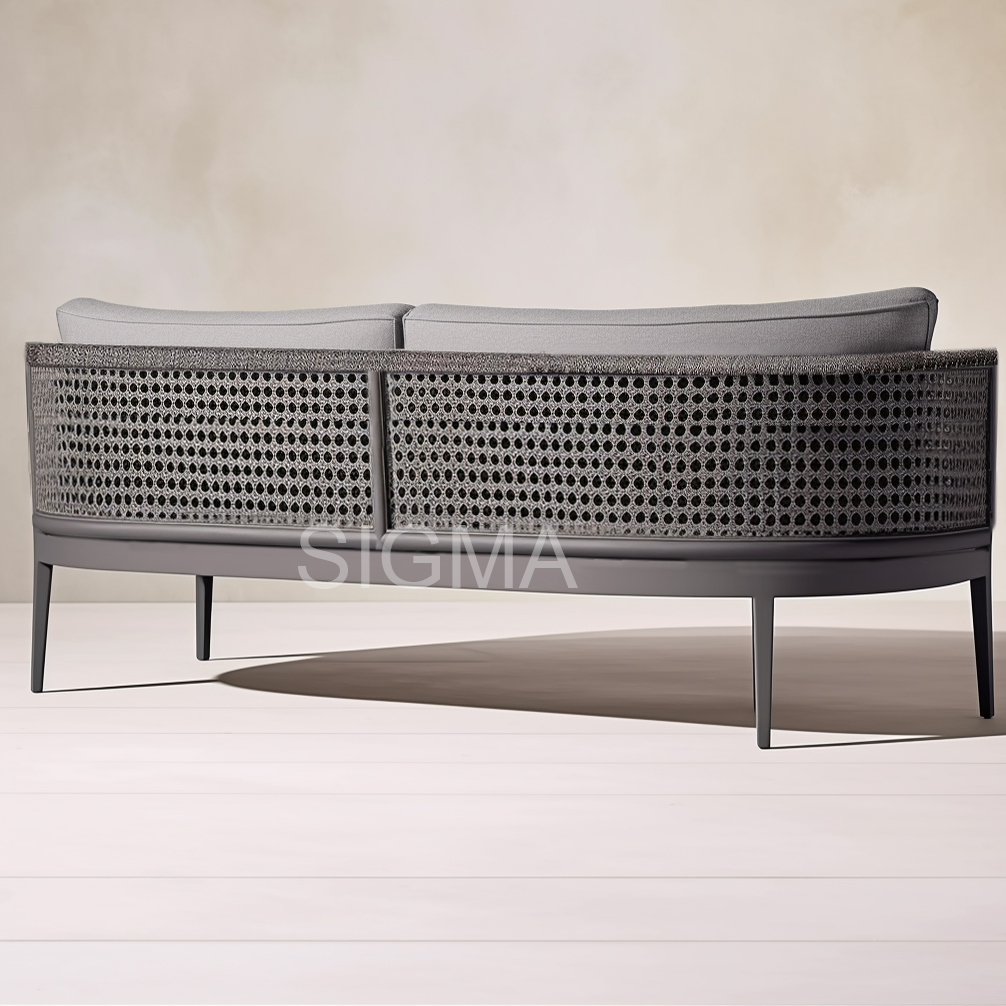 Sigma Furniture Metal Weaving Rope Outdoor Sofa Aluminum Garden Garden Lounge Set