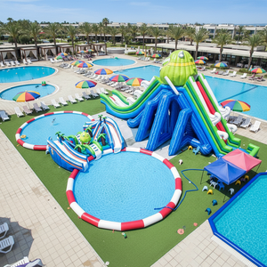 Parque Acuático Inflable Gigante con Toboganes, Divertido Parque de Atracciones Temático, <span class=keywords><strong>Piscina</strong></span> Grande Inflable de PVC Resistente - Product Image 1