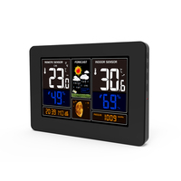 TUYA WIFI Station Météo Intérieur Extérieur Horloge Température Humidité Moniteur avec Capteur Sans Fil Météo Sat