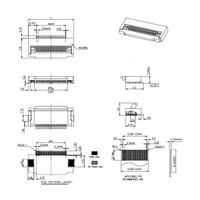Connecteur FFC/FPC à pas de 0,5 mm, 4 à 64 broches, matériau LCP, conducteurs en cuivre étamé, verrouillage à bascule, automobile/électrique/industrie/usage domestique
