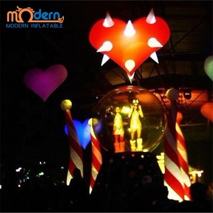 LED Inflable <span class=keywords><strong>Amor</strong></span> Corazón Decoración Gigante Rojo y Blanco Globo Corazones para Bodas - Product Image 2