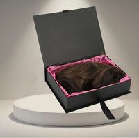 Boîtes en soie personnalisés pour perruques avec poignée en satin, emballage de luxe pour extensions de cheveux, logo, à réaliser soi-même