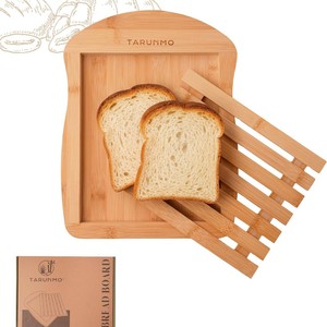 Planche à découper en bambou avec bac à miettes pour la présentation de pâtisseries et le drainage des fruits - Product Image 3