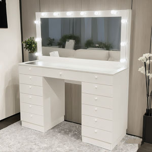 공장 소녀 화장대 책상 메이크업 럭셔리 가구 화장대 현대 침실 메이크업 화장대 Led 라이트 미러 - Product Image 1
