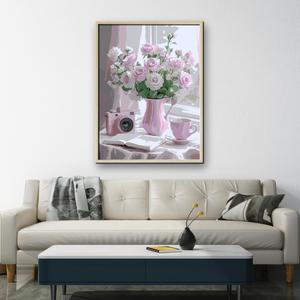 HJ Painting Customs DIY Umweltfreundliches Blumen- und Früchte-Acrylmalerei-Set nach Zahlen ohne Rahmen für Bastelgeschäfte und Wiederverkauf - Product Image 2