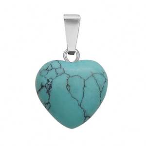 Colgante de Piedra de Cristal 100% Natural con Corazón de Acero Inoxidable, Amatista y Cuarzo Rosa para Mujer, Collar con Colgante de Piedras Preciosas DIY - Product Image 3