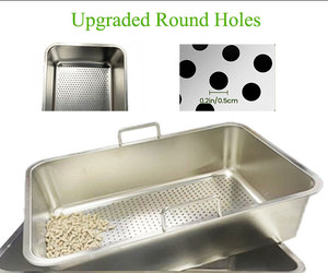 Caja de arena de acero inoxidable con <span class=keywords><strong>tapa</strong></span>, caja de arena con sistema de cribado para pellets de madera de pino, sistema de caja de arena con criba para gatos grandes - Product Image 3
