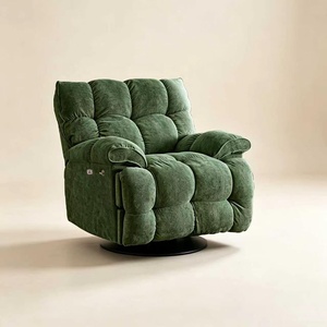 Modern Green Swivel <b>Recliner</b> <b>Chair</b> One Seater Massage Armchair Upholstered Lounge Seat for Living Room - Product Image 1