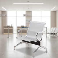 Chaise d'attente publique moderne et durable - Cadre en acier avec coussin en cuir PU pour les zones de réception des écoles, des bureaux et des hôpitaux