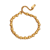 Bracelet en acier inoxydable 316L plaqué or 18 carats avec zircon et perles rondes pour femme et homme, cadeau de mariage