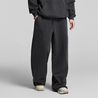 Haute qualité Gym Sports hommes Logo personnalisé pantalons de survêtement respirant grande taille 100% coton pantalon à jambes larges pour l'hiver