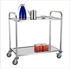 Hotel Restaurant Kitchen Stainless Steel Or Plastic Serving Trolley 3 Tier Carts Service Trolleys