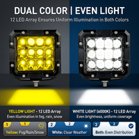 Feux de travail LED carrés de 5 pouces, 12 LED, faisceau spot, phare antibrouillard pour camion, Jeep, SUV, 4x4, accessoires tout-terrain, étanches, 12V