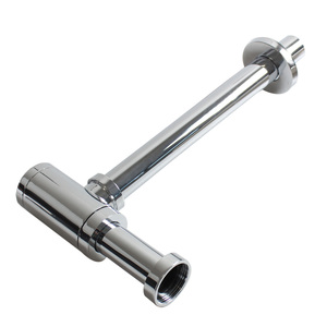Manguera de drenaje de lavabo de baño de alta calidad chormed Silver P Trap Drainer Drain Pipe - Product Image 2