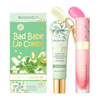Set de Labiales Bad Babe: Brillo Labial Transparente Mineral Frutal Esmerilado con Llavero, Hidratante y Voluminizador de Larga Duración