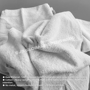 Trapos de limpieza de rizo industrial reciclado al por mayor, 100% algodón, colores mixtos, absorbentes de aceite, ecológicos, a granel para - Product Image 4