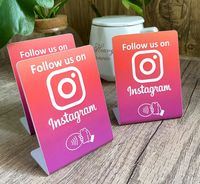 Support Instagram en acrylique tactile personnalisé, panneau de bureau NFC pour les réseaux sociaux, plaque de bureau personnalisée