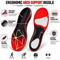 Semelles orthopédiques pleine longueur avec soutien de la voûte plantaire pour hommes et femmes, inserts amortissants pour le travail, la course, la randonnée et les chaussures de tous les jours