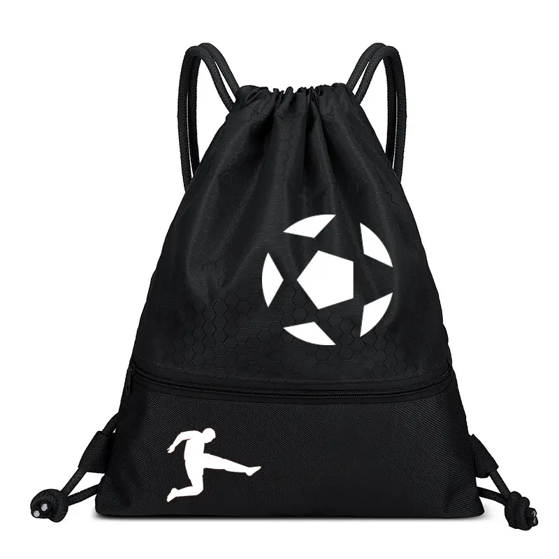 Factory Supply Discount Price Nylon Backpack Recyclable Drawstring Bag Big String Soccer Duffle Bags