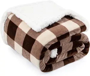 Luxo Super Macio Dupla Camada Lance Flanela Grosso Shaggy Lança Cobertor Sherpa Cobertor