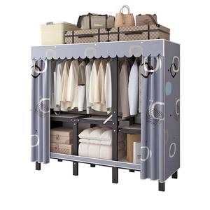 Armoire de Rangement Pliable pour Salon avec Étagères Amovibles en Acier et Housse en Tissu Imprimé Écologique - Vente Directe d'Usine - Product Image 3