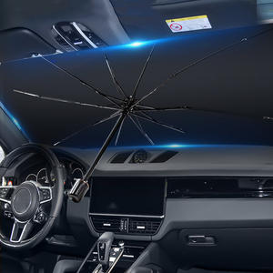 Pare-soleil d'été pour voiture avec protection solaire monobloc télescopique et pliable et thermo-isolante <span class=keywords><strong>Parasol</strong></span> pour voiture cool avec impression de logo personnalisable - Product Image 1