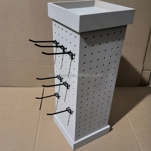 Présentoir rotatif <span class=keywords><strong>en</strong></span> <span class=keywords><strong>bois</strong></span> gris pour bijoux, boucles d'oreilles, porte-clés et accessoires - Product Image 3