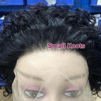 Perruque Courte Bouclée Style FH Fashion Wholesale, Perruque Bob Sans Colle avec Boucles Péruviennes, Perruque Lace Front Coupe Pixie en Cheveux Humains