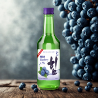 Fabrication directe de cocktails Boisson traditionnelle coréenne Saveur de myrtille Soju Alcool Bon choix Fabricant du Vietnam-Bouteille