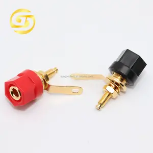 Pure copper gold-plated audio amplifier speaker terminal BS301 hexagonal speaker panel terminal 4mm banana socket